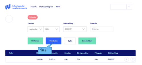 Reikna út frá launum og senda