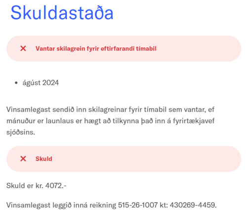 Skuldastaða skuld